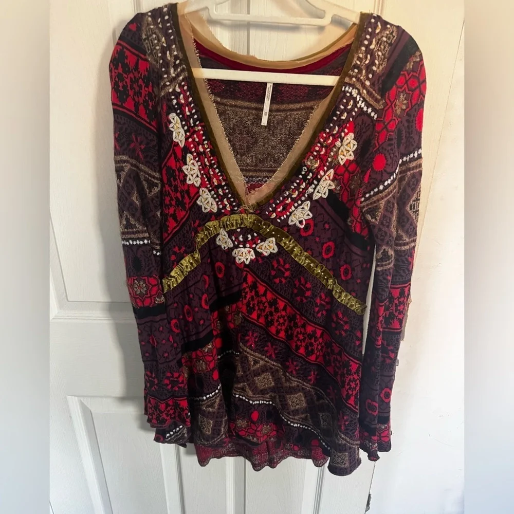 Free People World Traveler Pullover Tunic Top